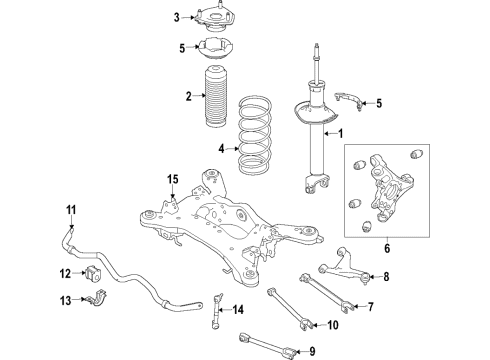 2020 Infiniti Q60 Rear Suspension Components, Lower Control Arm, Upper Control Arm, Stabilizer Bar Diagram 2