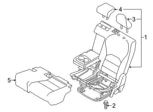 2022 Infiniti QX50 SEAT ASSY-2ND,LH Diagram for 88050-9CM8A