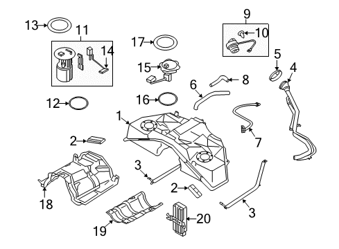 2011 Infiniti FX35 Cap Assembly - Filler Diagram for 17251-4BA0B