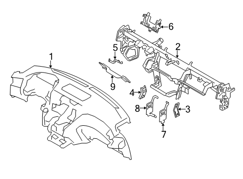 2018 Infiniti Q70 Bracket-Radio Mounting,RH Diagram for 28038-5UV0A