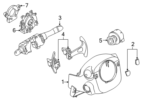 2020 Infiniti Q60 Shroud, Switches & Levers Diagram