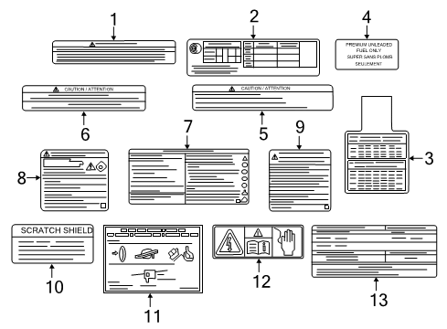 2022 Infiniti Q50 Information Labels Diagram