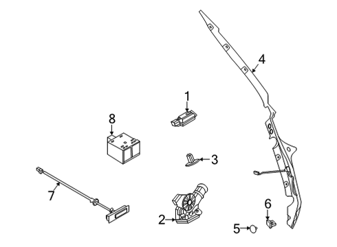 2022 Infiniti QX60 STRIKER-Back Door Lock Diagram for 90570-6RR0A