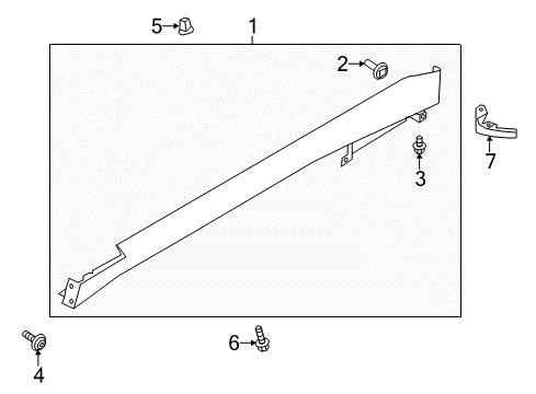 2022 Infiniti Q50 Exterior Trim - Pillars Diagram