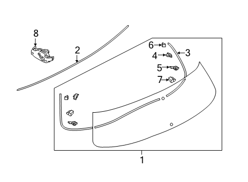 2021 Infiniti QX80 Glass - Lift Gate Diagram