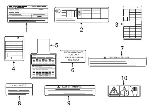 2020 Infiniti Q60 Information Labels Diagram