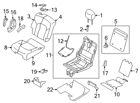 2022 Infiniti QX80 PAD ASSY-2ND SEAT CUSHION,RH Diagram for 88311-6JL0A