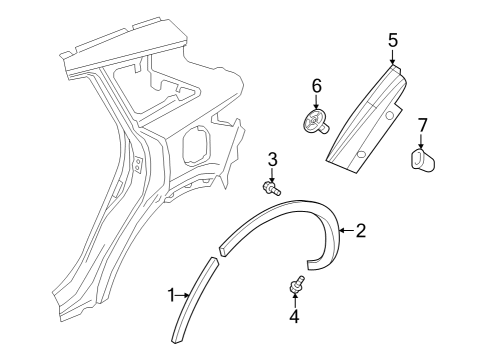 2021 Infiniti QX50 Exterior Trim - Quarter Panel Diagram