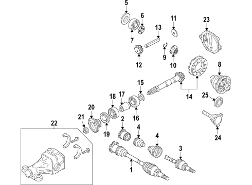 2014 Infiniti QX80 Shaft Assy-Rear Drive Diagram for 39600-1LA1D