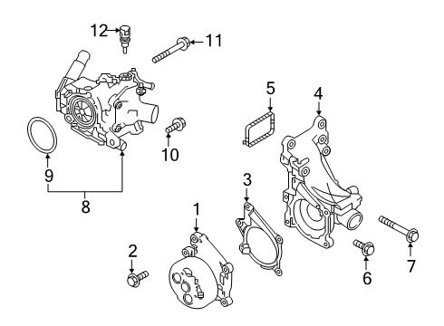 2022 Infiniti QX55 Valve Assy-Water Control Diagram for 21250-5NA3A