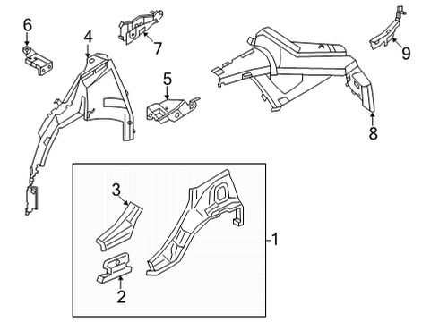 2022 Infiniti QX55 Inner Structure - Quarter Panel Diagram