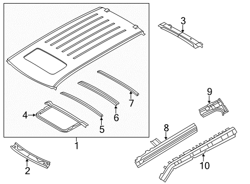 2022 Infiniti QX80 Roof & Components Diagram