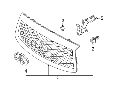 2022 Infiniti QX80 Grille & Components Diagram