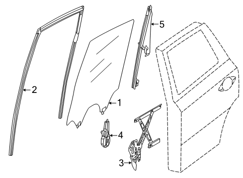 2020 Infiniti QX60 Rear Door - Glass & Hardware Diagram