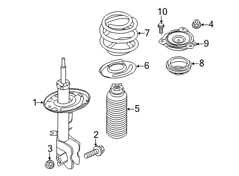 2020 Infiniti QX60 Struts & Components - Front Diagram