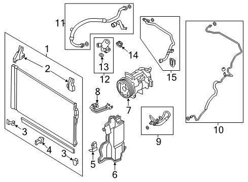 2022 Infiniti Q50 A/C Condenser, Compressor & Lines Diagram