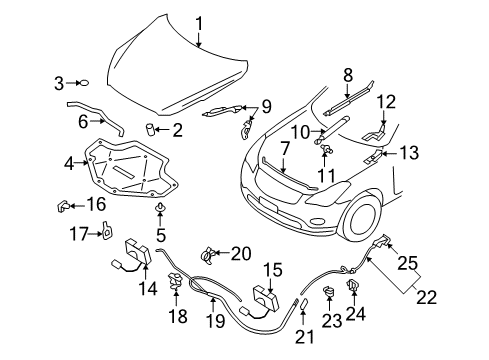 2016 Infiniti QX70 Clip-Insulator Diagram for 65846-4Z000