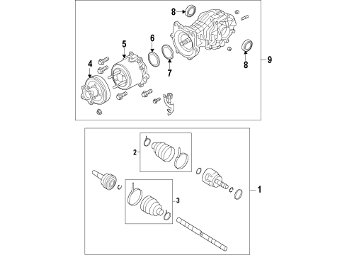 2020 Infiniti QX60 Rear Axle, Axle Shafts & Joints, Differential, Drive Axles, Propeller Shaft Diagram