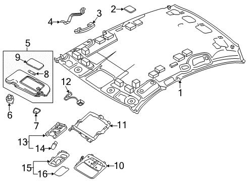 2020 Infiniti Q50 Interior Trim - Roof Diagram 2