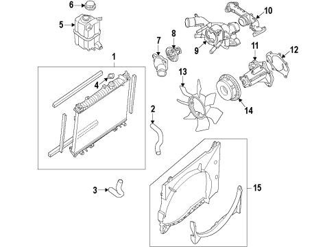 2021 Infiniti QX80 Cooling System, Radiator, Water Pump, Cooling Fan Diagram 2