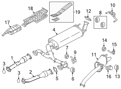 2020 Infiniti QX80 MUFFLER Assembly-Exhaust,Main Diagram for 20100-6JF0B