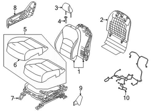 2024 Infiniti QX55 Passenger Seat Components Diagram