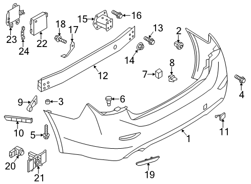 2022 Infiniti Q50 Bumper & Components - Rear Diagram