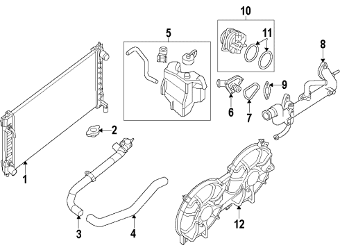 2020 Infiniti QX60 Cooling System, Radiator, Water Pump, Cooling Fan Diagram 2