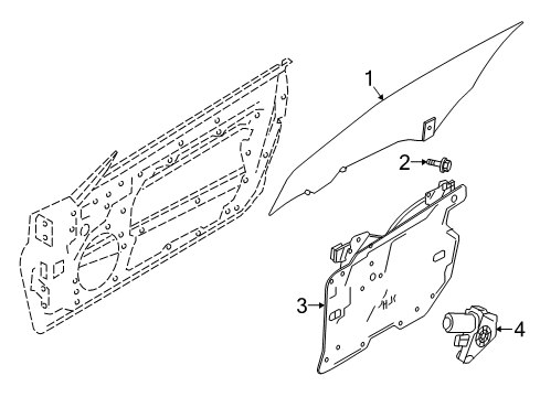 2020 Infiniti Q60 Glass - Door Diagram