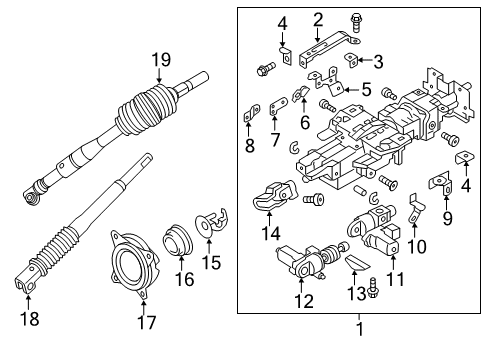 2021 Infiniti QX80 Steering Column & Wheel, Steering Gear & Linkage Diagram 2