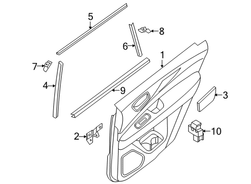 2020 Infiniti QX60 Interior Trim - Rear Door Diagram