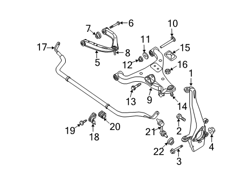 2004 Infiniti QX56 Bumper Assembly Bound Diagram for 54050-6JE0A