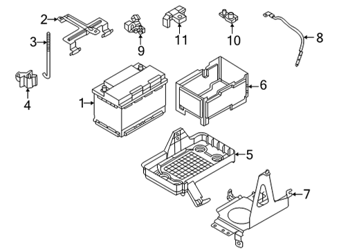 2022 Infiniti QX60 SENSOR ASSY-CURRENT Diagram for 25082-0499R