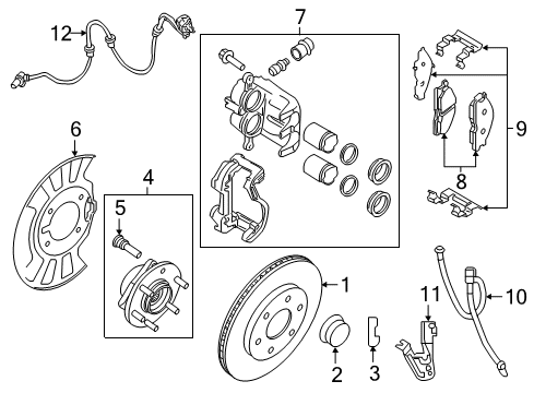 2020 Infiniti QX80 Front Brakes Diagram 1