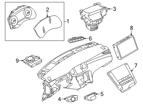 2020 Infiniti QX50 Display Unit-Front Window Diagram for 24941-5NY1A