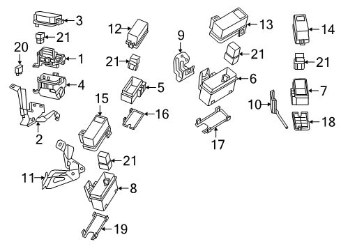 2017 Infiniti Q60 Cover-Relay Box Diagram for 24382-6FL1B