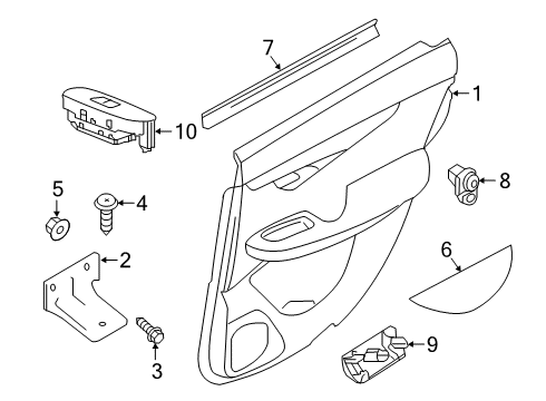 2020 Infiniti QX50 Interior Trim - Rear Door Diagram