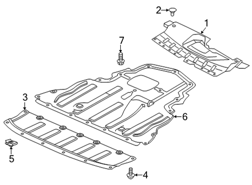 2022 Infiniti QX55 Splash Shields Diagram