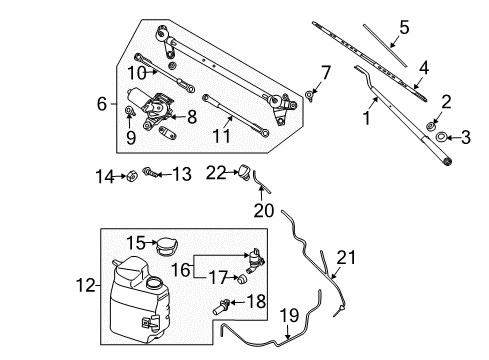 Arm Assy-Windshield Wiper No 1 Diagram for 28886-9FV0A