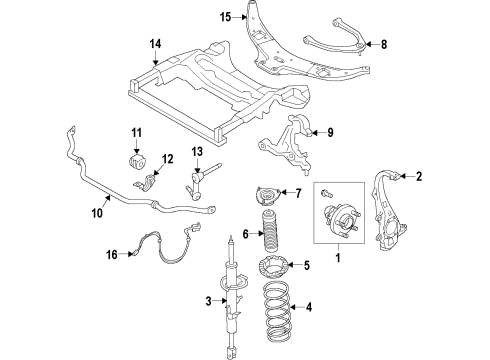 2009 Infiniti FX50 INSULATOR Assembly-STRUT Mounting Diagram for 54320-1CF1B