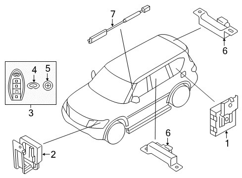 2022 Infiniti QX80 Keyless Entry Components Diagram