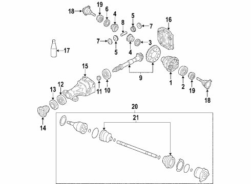 2004 Infiniti QX56 Repair Kit - Dust Boot, Rear Drive Shaft Diagram for C9GDA-7S010