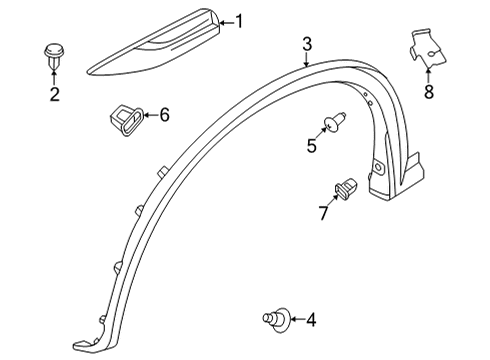 2024 Infiniti QX55 Exterior Trim - Fender Diagram