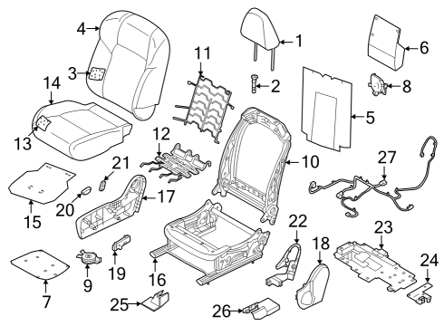 2022 Infiniti QX60 TRIM S/CUSH RH Diagram for 87320-6SA0C