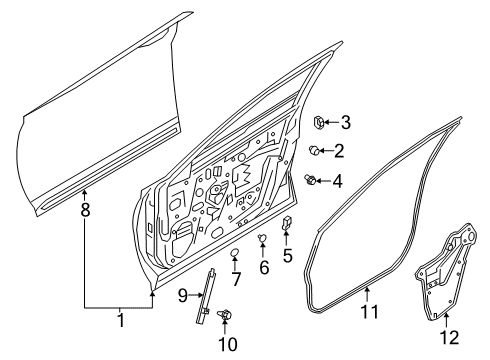 2019 Infiniti QX50 Pad-Rear Door Outer,RH Diagram for 82858-5NA0A