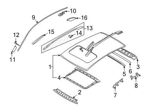 2008 Infiniti EX35 Clip-Moulding Diagram for 73858-JK05A