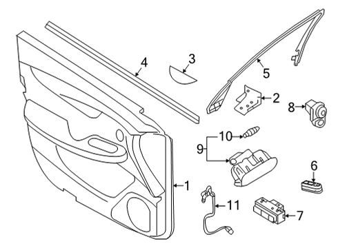 2024 Infiniti QX55 Interior Trim - Front Door Diagram