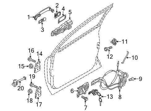 Hinge Assy-Front Door Diagram for 82420-1KA0A