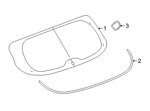 2020 Infiniti QX60 Lift Gate - Glass & Hardware Diagram