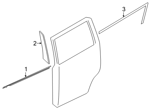 2020 Infiniti QX80 Exterior Trim - Rear Door Diagram